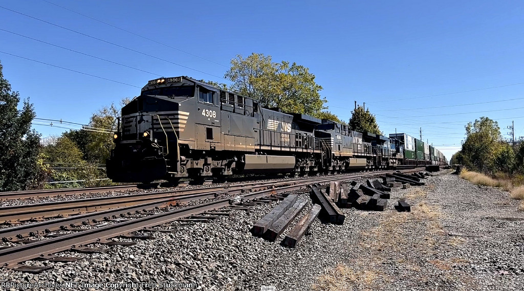NS 4308 leads stacks west.
